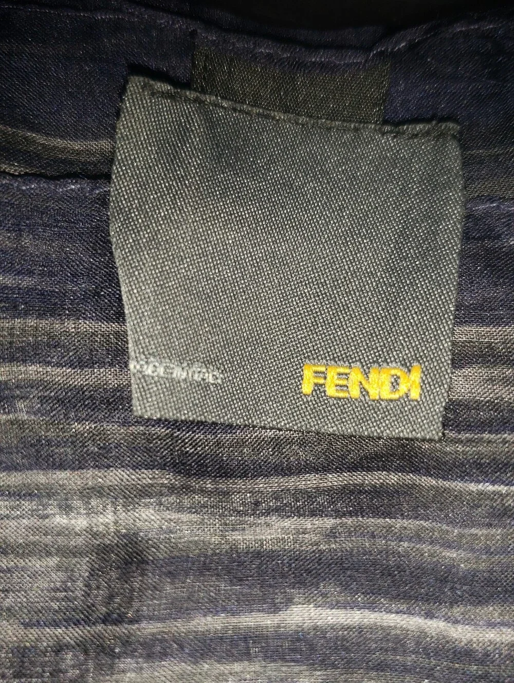 Fendi 100% Silk Zebra Black White Stripe Large Scarf Made In Italy 68 X 26
